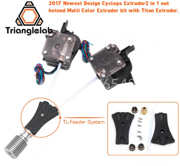 Trianglelab 3Dprinter V6 Cyclops dual head kit 2WAY in 1WAY out 2 in 1 out TL-Feederbowden prometheus System with Titan Extruder