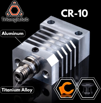 trianglelab CR10 heatsink All Metal Hotend upgrade Kit for CR-10 Ender3 Printers micro swiss CR10 hotend Titanium heat breaker