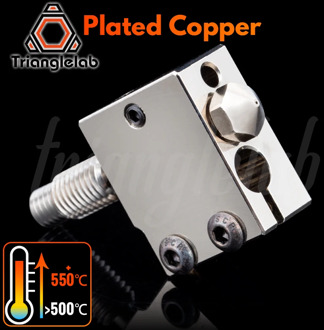 trianglelab Plated Copper Volcano Kit Nozzle+ Heat BLOCK+ TC4 Titanium alloy Heat Break for PETG carbon fiber PEI PEEK ABS NYLON