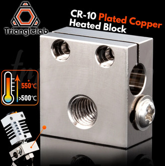 trianglelab Swiss CR10 Plated Copper Heat Block For CR10 Hotend cr-10 Hotend for mk8 nozzle BMG Extruder ender3 cr-10s
