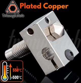 trianglelab V6 Plated Copper Kit NOZZLE + Heat BLOCK+ TC4 Titanium alloy Heat Break for PETG carbon fiber PEI PEEK ABS NYLON