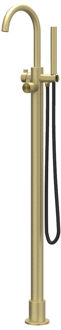 Tribe Badmengkraan Vrijstaand - draaibare uitloop - 150cm - Doucheslang - Staafhanddouche - RVS316 - geborsteld mat goud PVD 6303112 Goud geborsteld