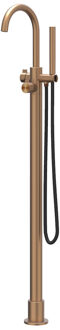 Tribe Badmengkraan Vrijstaand - draaibare uitloop - 150cm - Doucheslang - Staafhanddouche - RVS316 - geborsteld mat koper PVD 6303113 Koper geborsteld