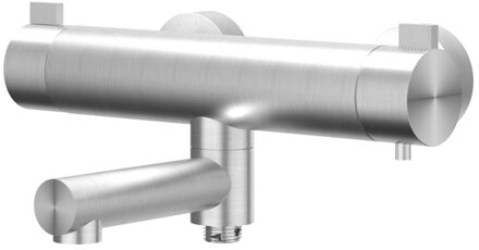 Tribe Badthermostaatkraan opbouw - draaibare baduitloop - omstel - RVS316 - geborsteld 6301021 RVS geborsteld