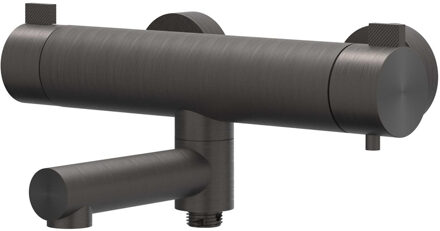 Tribe Badthermostaatkraan opbouw - draaibare baduitloop - omstel - RVS316 - geborsteld carbon black PVD 6301024 Carbon black geborsteld (antraciet)
