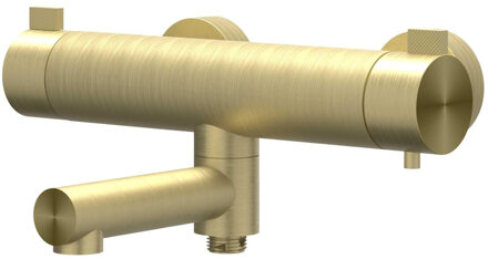 Tribe Badthermostaatkraan opbouw - draaibare baduitloop - omstel - RVS316 - geborsteld mat goud PVD 6301022 Goud geborsteld