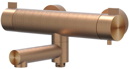 Tribe Badthermostaatkraan opbouw - draaibare baduitloop - omstel - RVS316 - geborsteld mat koper PVD 6301023 Koper geborsteld