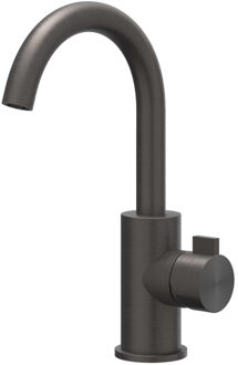 Tribe Wastafelmengkraan - opbouw - draaibare uitloop - coldstart - RVS316 - geborsteld carbon black PVD 6100274 Carbon black geborsteld (antraciet)
