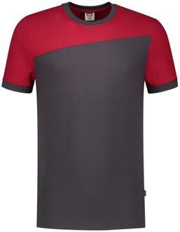 Tricorp Bicolor 102006 - T-shirt - Donkergrijs /Rood - 2XL