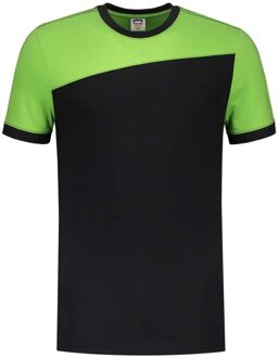 Tricorp Bicolor 102006 - T-shirt - Zwart /Lichtgroen - XS