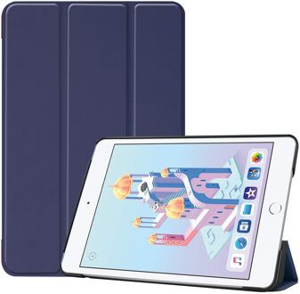 Trifold Bookcase iPad mini (2019) / iPad Mini 4 tablethoes - Donkerblauw