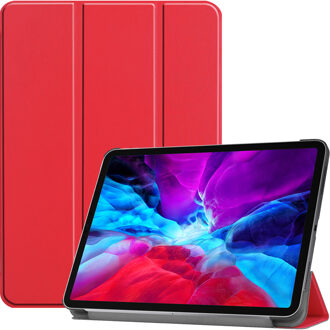 Trifold Bookcase iPad Pro 12.9 (2020) / Pro 12.9 (2018) tablethoes - Rood