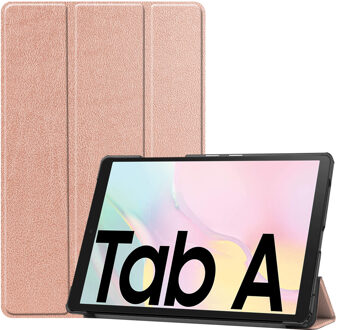 Trifold Bookcase Samsung Galaxy Tab A7 Tablethoes - Rosé Goud Roze