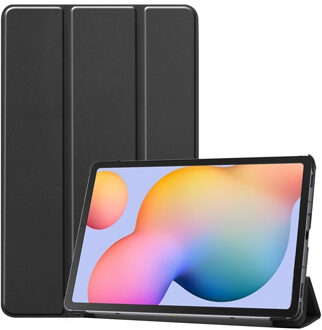 Trifold Bookcase Samsung Galaxy Tab S6 Lite tablethoes - Zwart