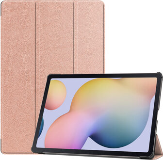 Trifold Bookcase Samsung Galaxy Tab S7 Plus Tablethoes - Rosé Goud Roze