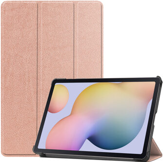 Trifold Bookcase Samsung Galaxy Tab S7 Tablethoes - Rosé Goud Roze