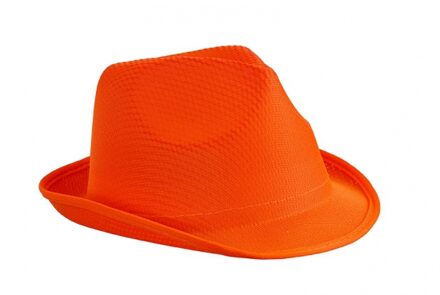 Trilby feesthoedje - oranje - volwassenen - carnaval hoeden - Verkleedhoofddeksels