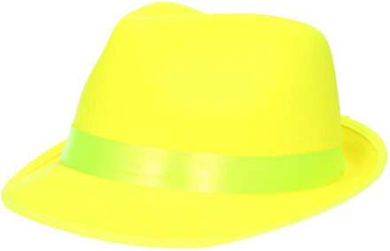 Trilby Hoed - Neon Geel