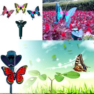 Trillingen Solar Power Dancing Vliegende Fladderende Vlinders Hummingbird Tuin Decoratieve Staak