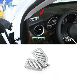 Trim Auto-accessoires Auto-Styling Automobiles Voor Alfa Romeo Stelvio Chrome Voor Air Vent Dashboard Outlet Cover