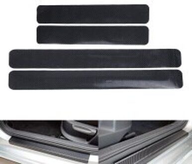 Trim Instaplijsten Stickers Anti-Kras Vinyl 4 Stuks Carbon Fiber Auto Drempel