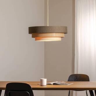 Triniti hanglamp, bruin/beige/crème, Ø 60 cm, textiel bruin, beige, crème