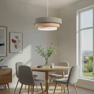 Triniti hanglamp, groen/beige/crème, Ø 60 cm, textiel groen, beige, crème