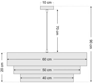 Triniti hanglamp, wit/zilver, Ø 60 cm, textiel wit, zilver