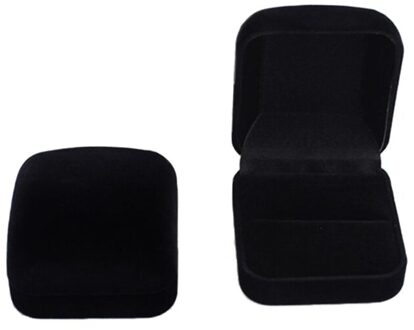 Trinket Box Oorbellen Organizer Bruiloft Prposal Box Sieraden Doos Voor Sieraden Winkel Ringen Container alle zwart