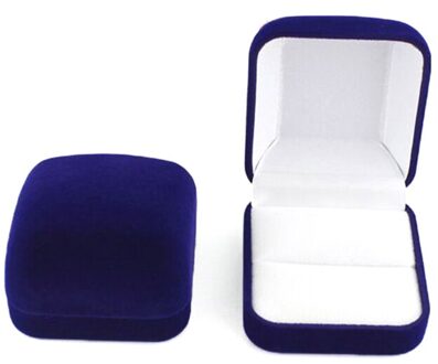 Trinket Box Oorbellen Organizer Bruiloft Prposal Box Sieraden Doos Voor Sieraden Winkel Ringen Container blauw