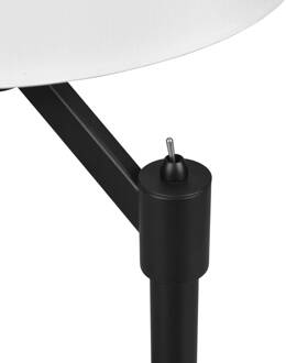 TRIO Cassio -Tafellamp - Zwart - Metaal - Witte lampenkap Wit, Zwart