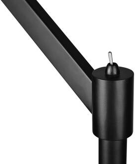TRIO Cassio -Vloerlamp- Zwart - Metaal - Witte lampenkap Wit, Zwart