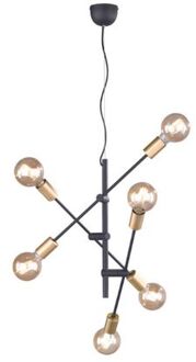 TRIO Industriële Hanglamp Cross - Metaal - Zwart