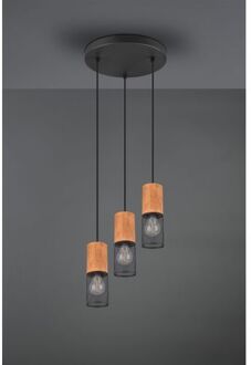 TRIO Industriële Hanglamp Tosh - Metaal - Zwart