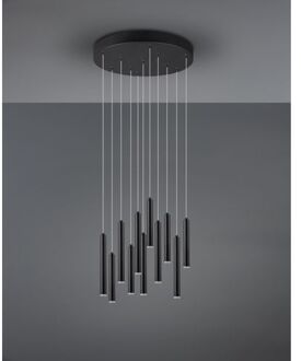 TRIO Industriële Hanglamp Tubular - Metaal - Zwart
