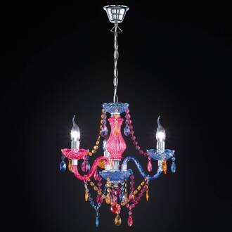 Trio International Reality Hanglamp Lüster 150 Cm Staal Blauw/roze