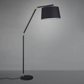 Trio International Tracy vloerlamp zwart met goudkap Ø40 cm 200 cm snoer