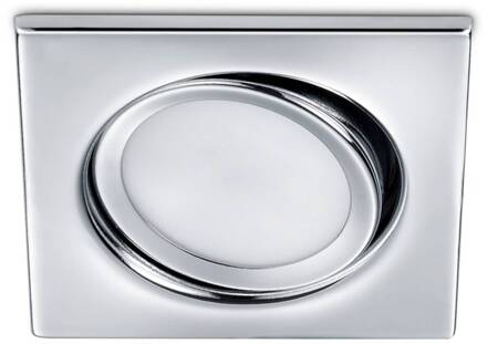 Trio International TRIO, Inbouwverlichting, Rila incl. 1 x LED,SMD,5,0 Watt,3000K,370 Lm. SMD Armatuur: Metaal, Chroom L:8,0cm, L:8,0cm, H:3,4cm Draaibaar,IP20