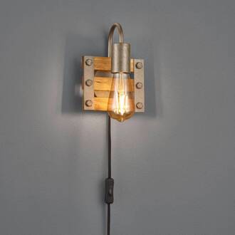 TRIO Khan Wandlamp Bruin, Zilver