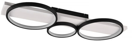 Trio leuchten Plafondlamp Medera 3 lichts L 80 cm wit zwart