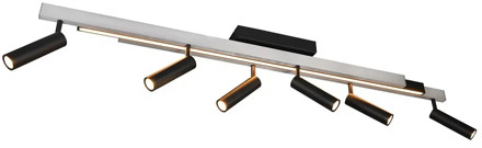 Trio leuchten Plafondlamp Zeno 6 lichts L 112 - 180 cm aluminium