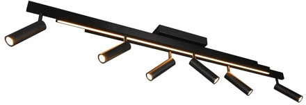 Trio leuchten Plafondlamp Zeno 6 lichts L 112 - 180 cm zwart