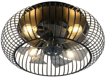 Trio leuchten Plafondventilator Johanna Ø 61 cm zwart