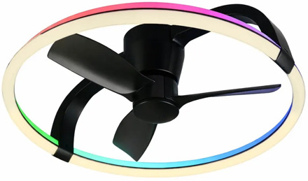 Trio leuchten Plafondventilator Stockholm RGB WIFI Ø 74 cm zwart