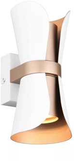 Trio leuchten Wandlamp Coat H 21 cm wit goud