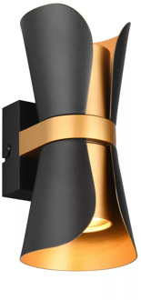 Trio leuchten Wandlamp Coat H 21 cm zwart goud