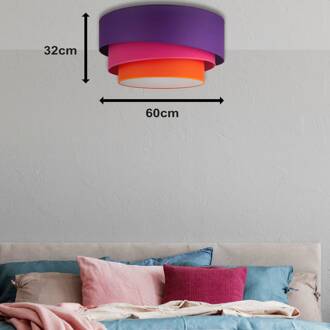 Trio Max plafond, Ø60cm, paars/pink/oranje paars, pink, oranje