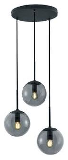 TRIO Moderne Hanglamp 3-lichts - Balini - Glas - Zwart