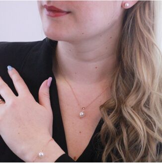 Trio Parelmoer sets - Oostenrijkse parel van zeer hoge kwaliteit Wit en roségoud