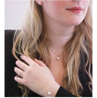 Trio Parelmoer sets - Oostenrijkse parel van zeer hoge kwaliteit Wit Zilver